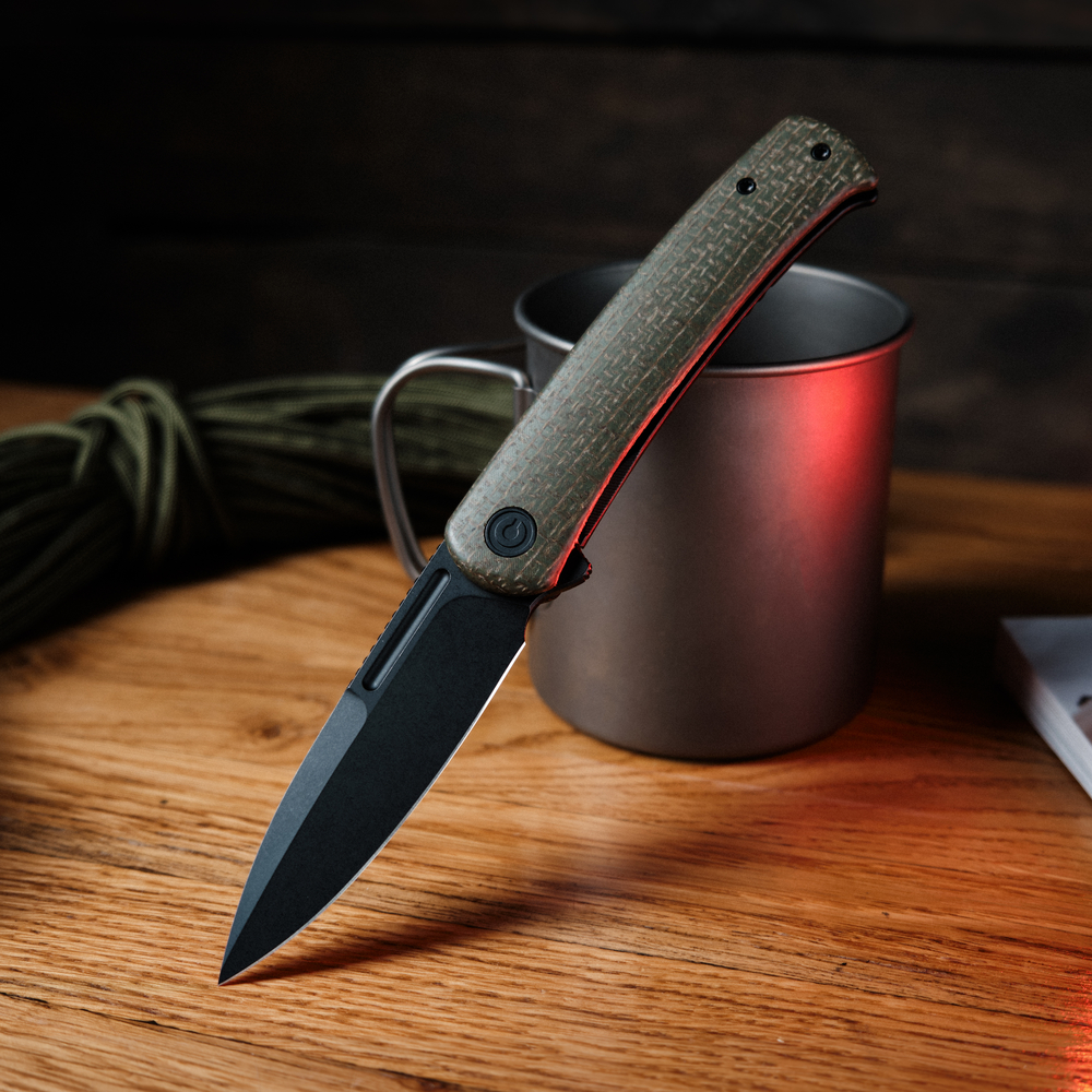 Нож складной туристический Civivi Cetos, (8.8 см) 14C28N / Micarta & Stainless коричневый